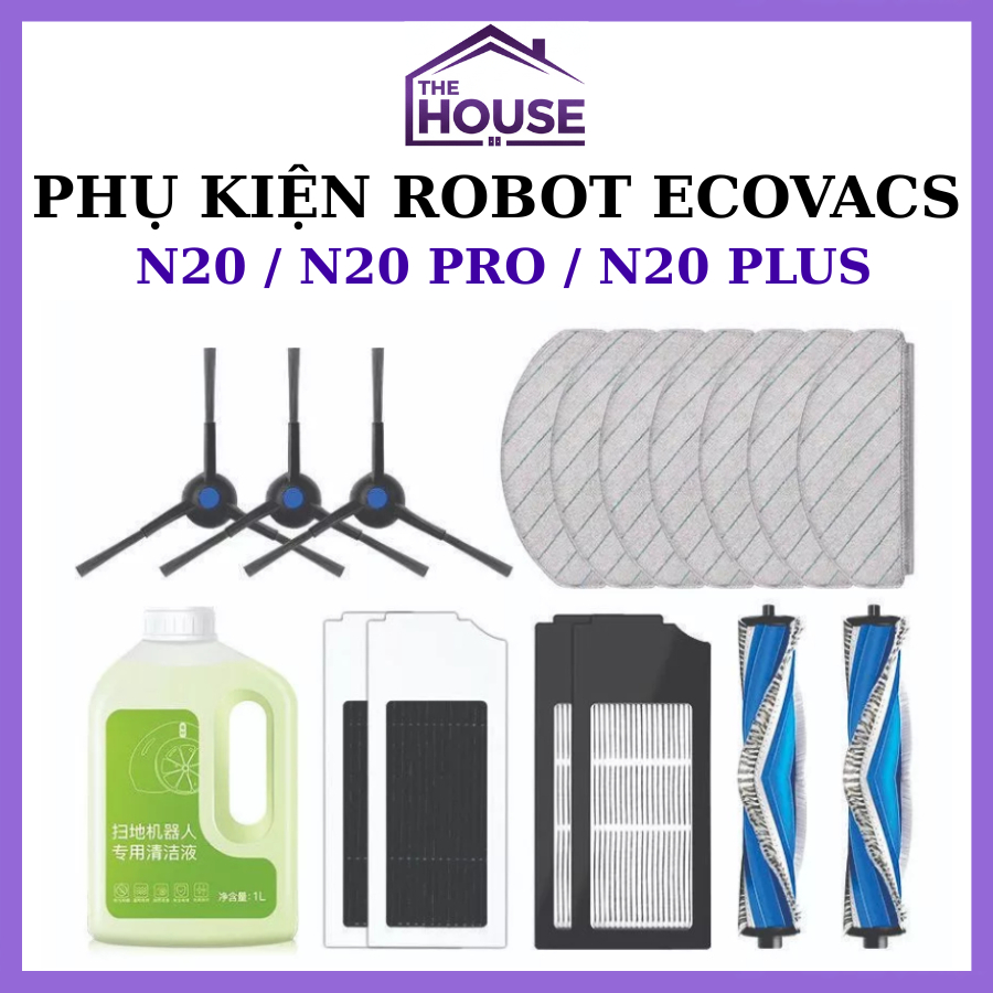 Phụ kiện robot hút bụi Ecovac Debot N20, N20 Pro, N20 Plus, Khăn lau, Chổi Chính, Chổi cạnh,Lọc bụi
