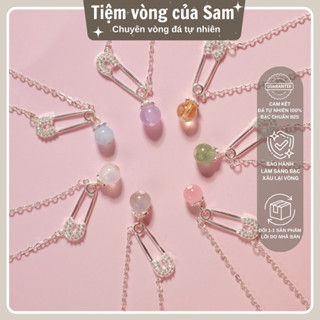  Dây Chuyền Vòng Cổ Nữ Ghim Băng SAFETY PIN Đính Đá Chuẩn Tự Nhiên Bạc Chuẩn S925 SAM GEMSTONE 33 