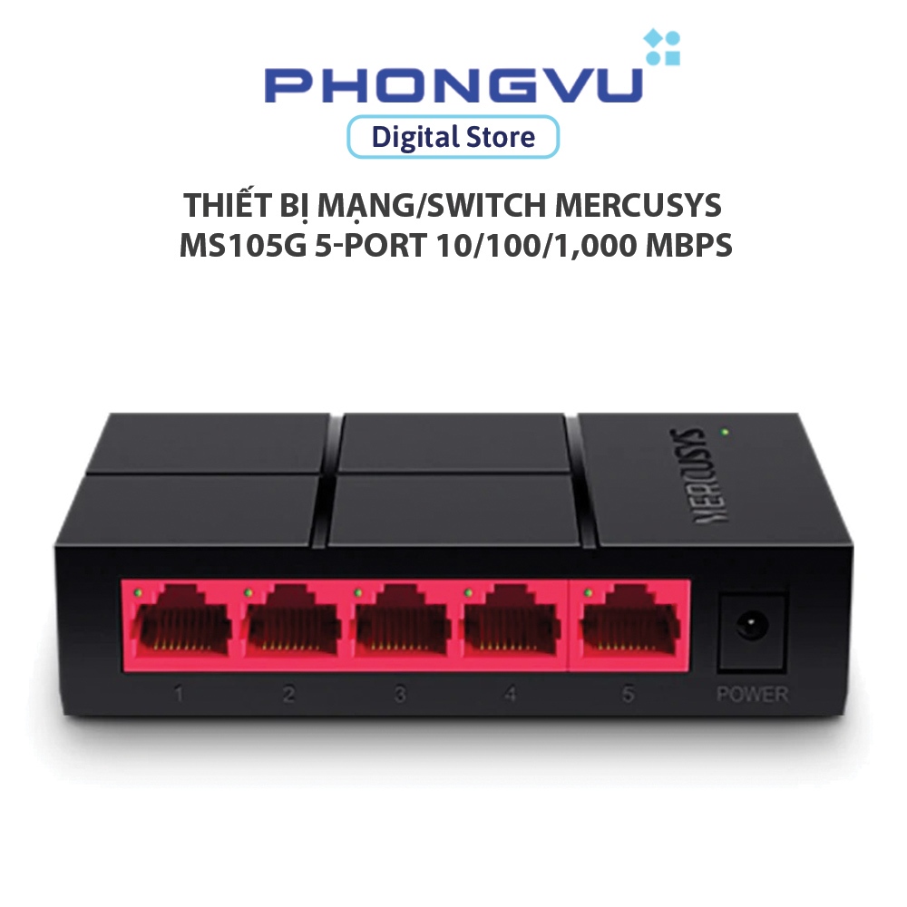 Thiết bị mạng/Switch Mercusys MS105G 5-Port 10/100/1,000 Mbps - Bảo hành 24 tháng