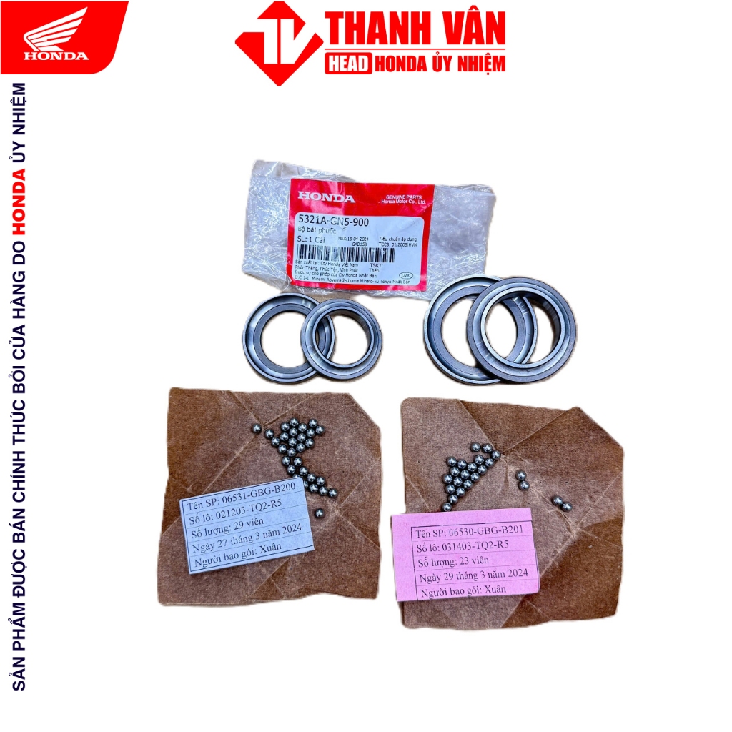 Bộ Bi Bát Phốt (chén cổ) HONDA Dream/Winner/AB/SH Mode /Click /Wave /Vario (Đủ Bộ) (5321AGN5900)