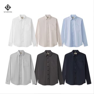   New  Áo Sơ Mi Premium Cotton Dài Tay Nam QTHOUSE Sơ Mi Trơn Tone Màu Pastel Form Regular Fit QTSM15 