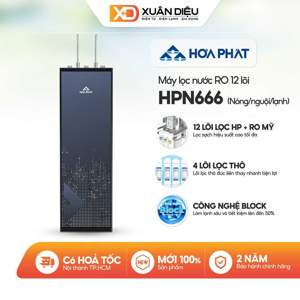 HPN666 - Máy lọc nước RO nóng nguội lạnh Hòa Phát HPN666