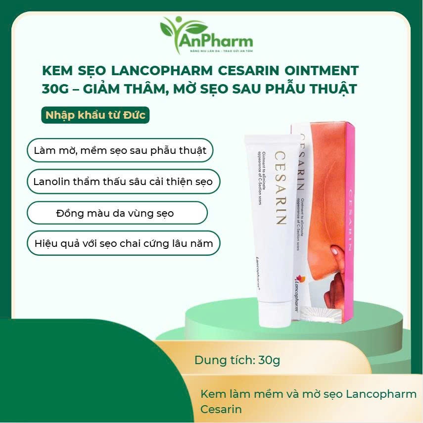 Kem Sẹo Lancopharm Cesarin Ointment 30g – Giảm Thâm, Mờ Sẹo Sau Phẫu Thuật
