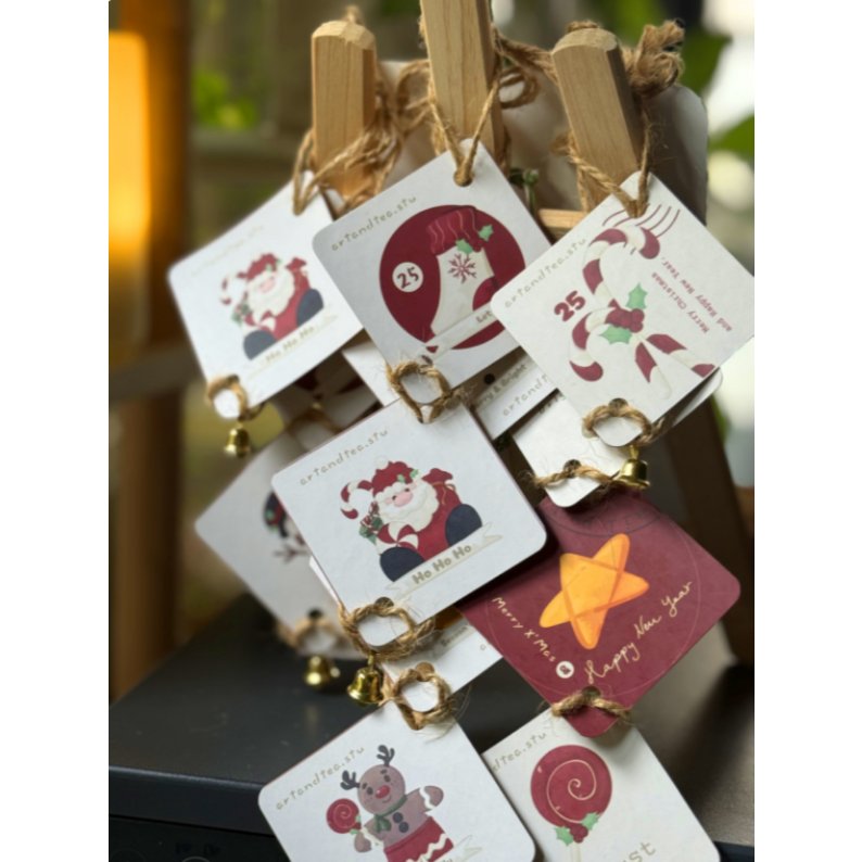 Tag Giấy Noel | phụ kiện treo Trang Trí Cây Thông Noel, Làm Thiệp Mừng, Gói Quà , Handmade, Tag Quà 