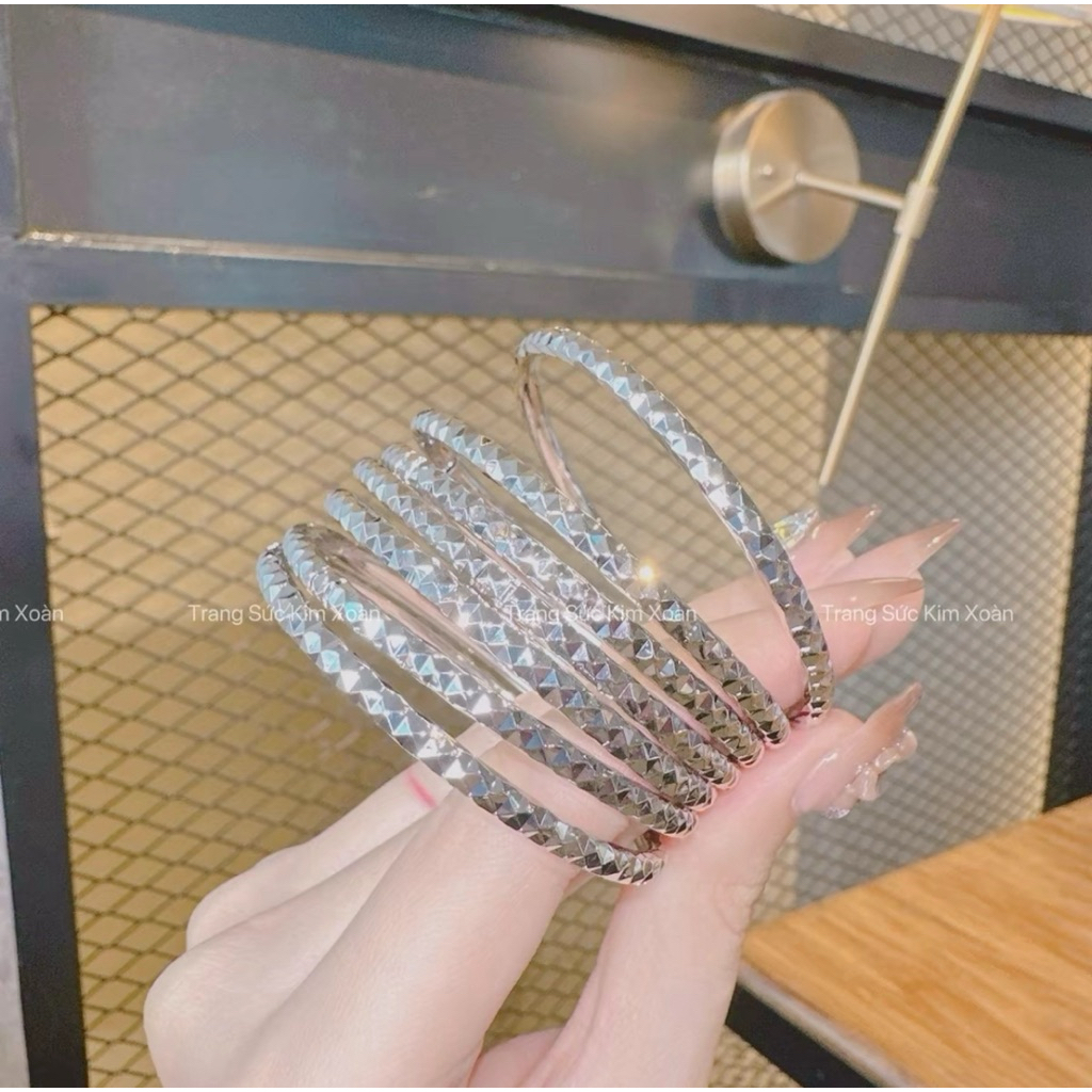 Ximen Ống Tròn Bạch Kim 7 Chiếc Khoá Lưỡi Gà Có Đóng Dấu Xikim Chạm Kim Cương [ TRANG SỨC KIM XOÀN ]