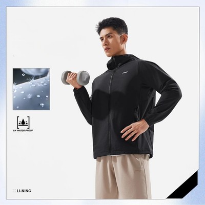 Áo Khoác Gió (1 lớp) Chống Thấm Nước Có Mũ Thể Thao Nam Li-Ning Tập luyện/Training AFDV675-6V