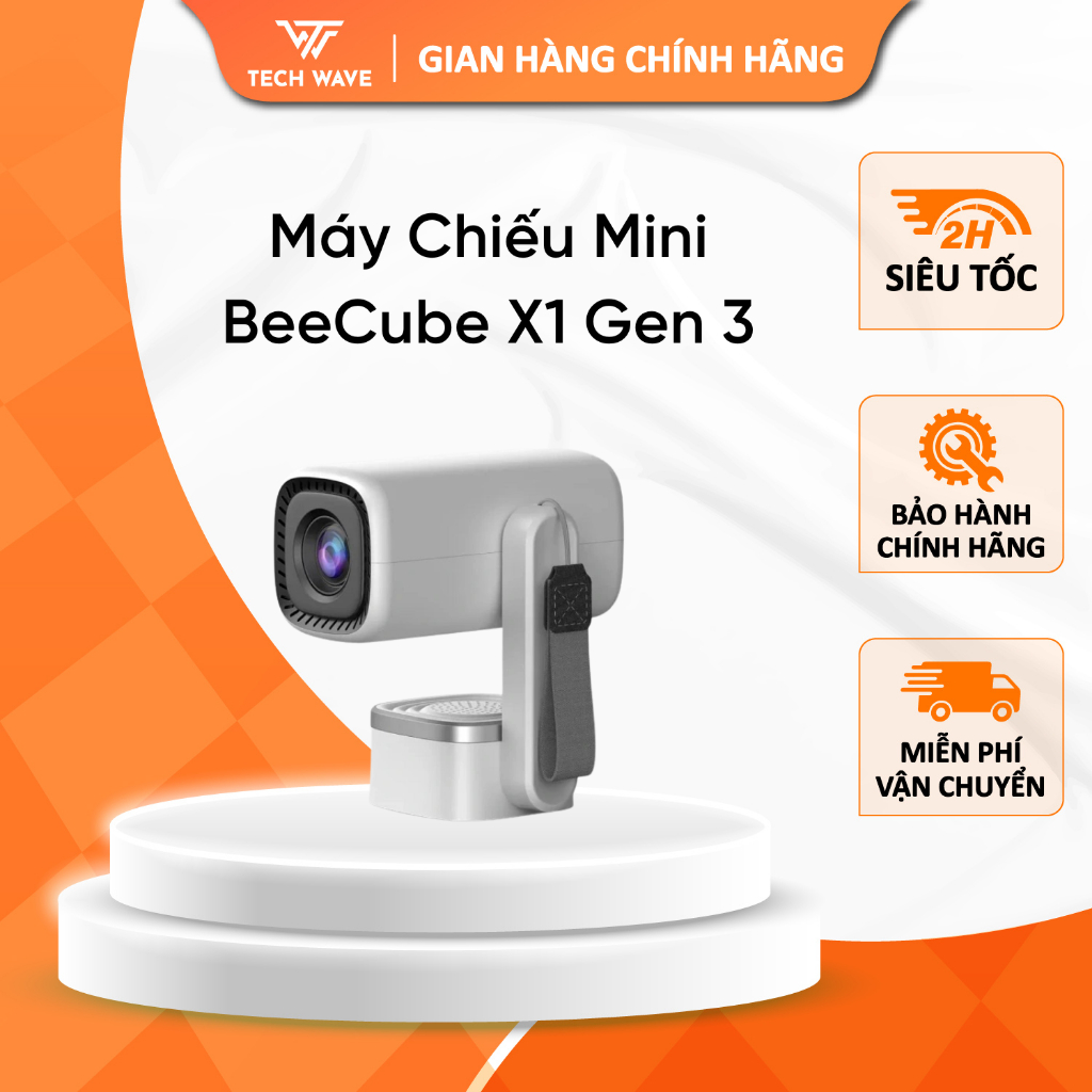 Máy Chiếu Mini BeeCube X1 Gen 3 – Mini Projector Full HD 1080P, Kết Nối AirPlay/Screen Mirroring  – 