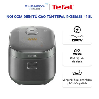 Nồi Cơm Điện Cao Tần Tefal RK818A68 1.8L | Công Suất 1200W, 14 Chế Độ Nấu - Bảo Hành 27 Tháng