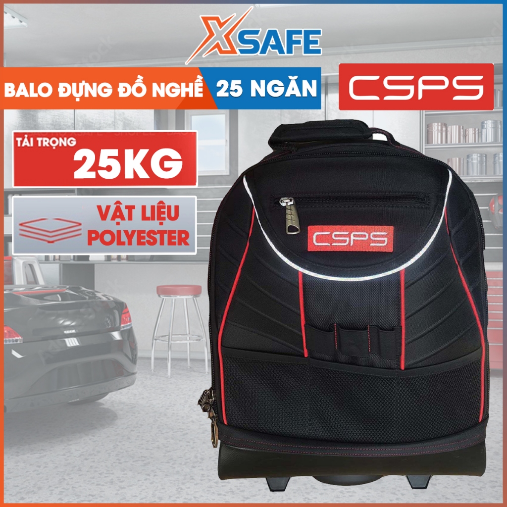 Balo đựng đồ nghề đeo lưng đăng năng CSPS 25 ngăn balo đựng máy tính, dụng cụ, phụ kiện, đồ nghề..
