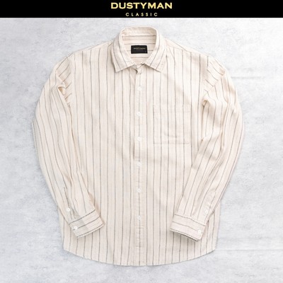Sơ Mi Sọc Nam Viron Dustyman,Vải Linen Tưng Cao Cấp,Thoáng Mát,Form Regular Fit