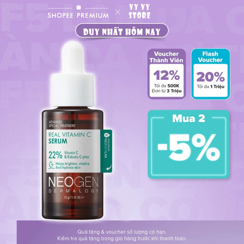 Tinh Chất Mờ Thâm Dưỡng Trắng Neogen Vitamin C SAP 22% 32ml