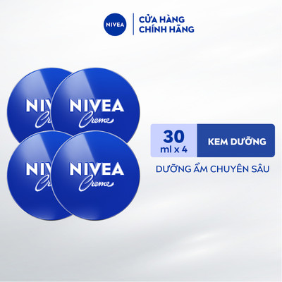 Bộ 04 Kem Dưỡng NIVEA Crème Hộp Thiếc (30 ml) - 80101x4