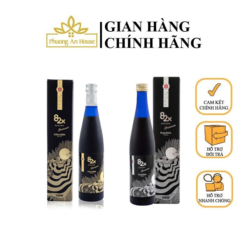 Nước uống Collagen và Placenta Sakura Premium 82x đẹp da