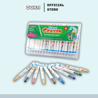 Bút Sáp Màu Duka: Bút Sáp Màu Xoay Twist Crayon 36 Màu Có Túi nhựa PVC: DK3301-36