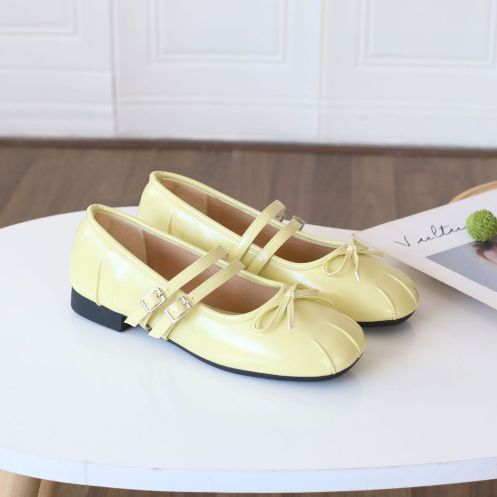 Giày Búp Bê Nữ Đính Nơ Nhẹ Nhàng Đế Bệt Năng Động Dễ Thương BB16