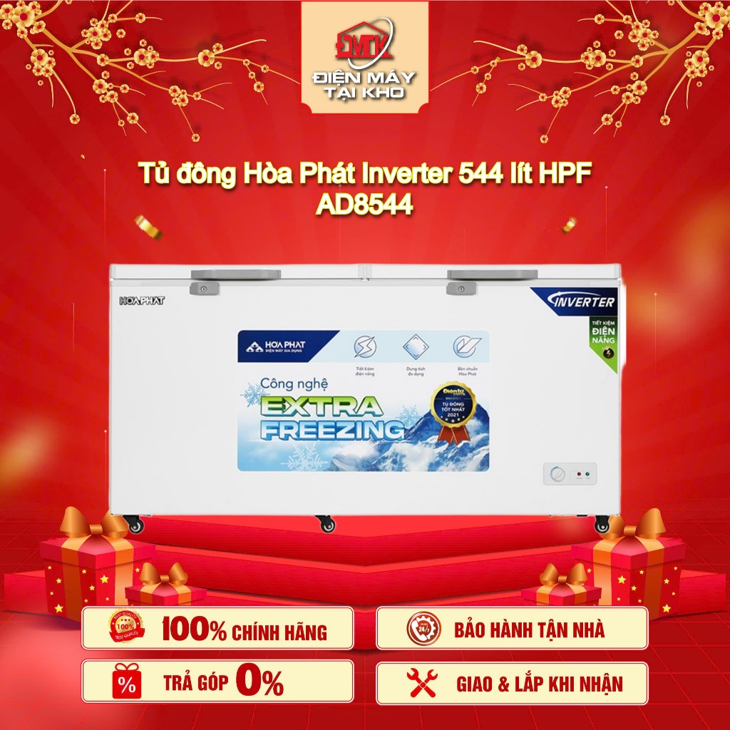 Tủ Đông Hòa Phát Inverter 544 Lít HPF AD8544  – 1 Ngăn Đông 2 Cánh – Công Nghệ Extra Freezing