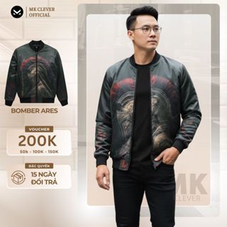  Áo khoác nam bomber MK CLEVER Ares chất liệu vải gió trần bông dày dặn giữ ấm tốt trẻ trung 