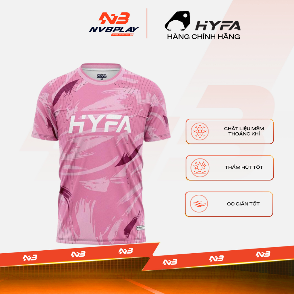 Áo Thể Thao HYFA Hồng Love - Vải Thoáng Mát, Dễ Vận Động - Hàng Chính Hãng