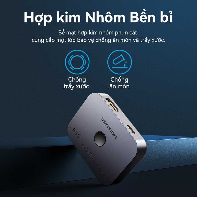 Bộ chuyển HDMI Vention Siêu Nét 6K 60hz và 4K 120Hz Hai Chiều 1x2/2x1 HDR Cho PS5 PS4 TV PC Laptop Xbox | BigBuy360 - bigbuy360.vn