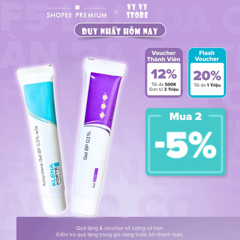 Kem Chấm Mụn Adapalene Klena - Hỗ Trợ Giảm Mờ Thâm, Mụn Ẩn, Cải Thiện Làm Sáng Da Chính Hãng