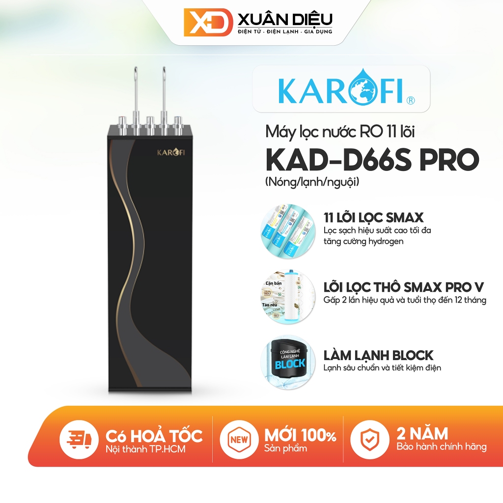 Máy Lọc Nước Nóng Lạnh Karofi KAD-D66S PRO - 11 Lõi