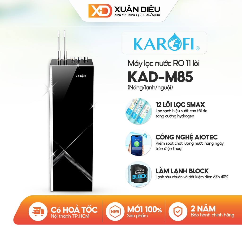 Máy Lọc Nước Nóng Lạnh Karofi KAD-M85 - 12 Lõi Lọc