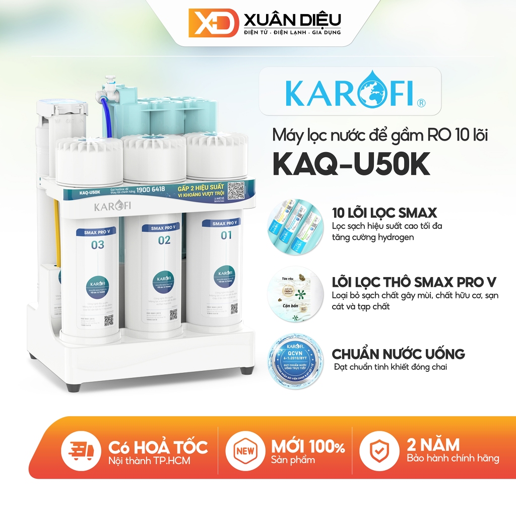 Máy Lọc Nước Karofi KAQ-U50K - 10 Lõi