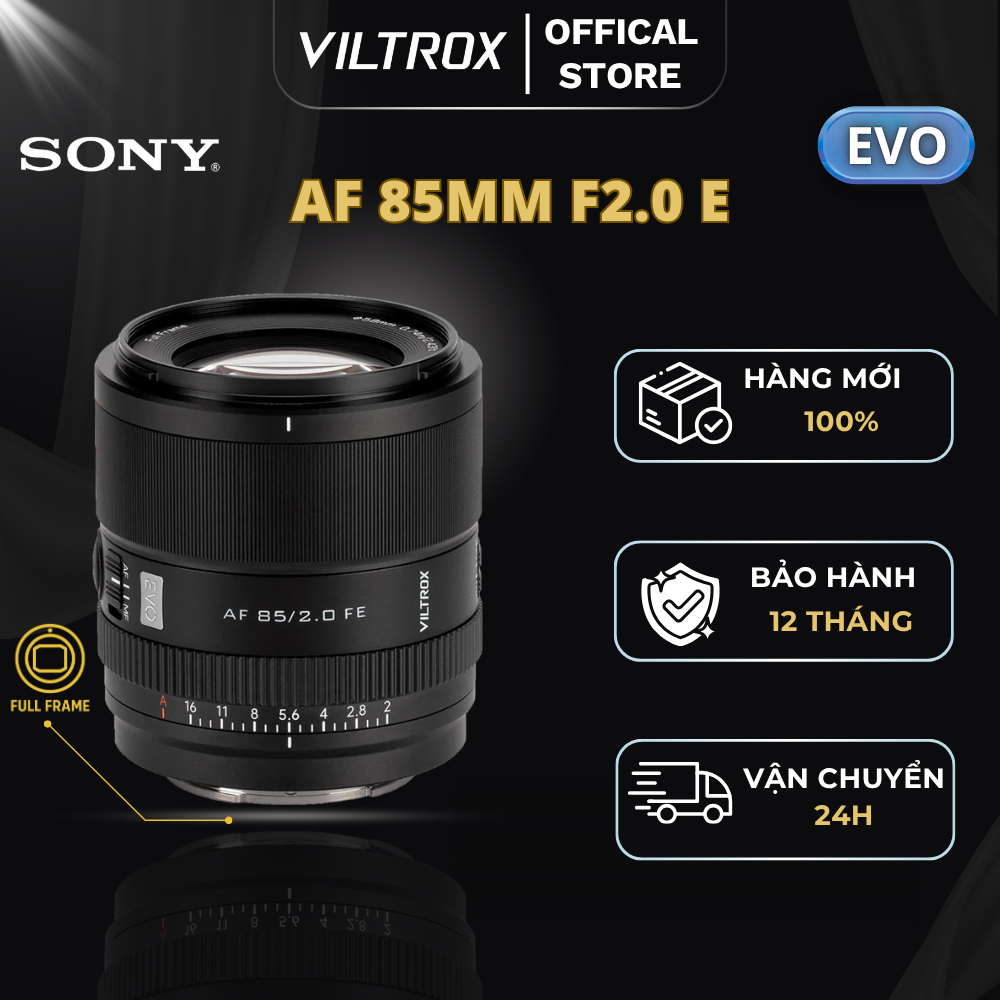 VILTROX AF 85mm F2.0 EVO Full- Frame For Sony E-Mount, Ống kính nhẹ nhất dòng 85mm - HÀNG CHÍNH HÃNG