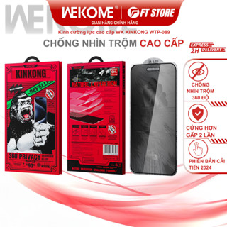 Kính cường lực WK KINKONG WTP-089 chống nhìn trộm 360 độ cải tiến, bền hơn gấp đôi, hạn chế vân tay chống vỡ