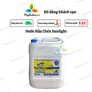  Hoả tốc Nước rửa chén Sunlight Chanh can lớn 9.5kg siêu tiết kiệm cho nhà hàng khách sạn quán ăn 