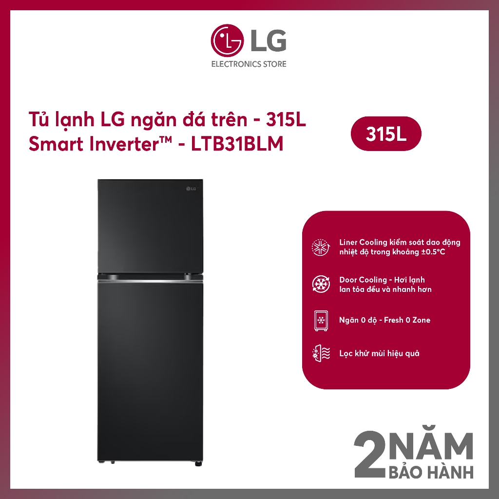 IB shop Tủ lạnh LG Inverter 315 lít LTB31BLM - SHOP Miễn phí GIAO + LẮP Hà Nội Giao nhanh.