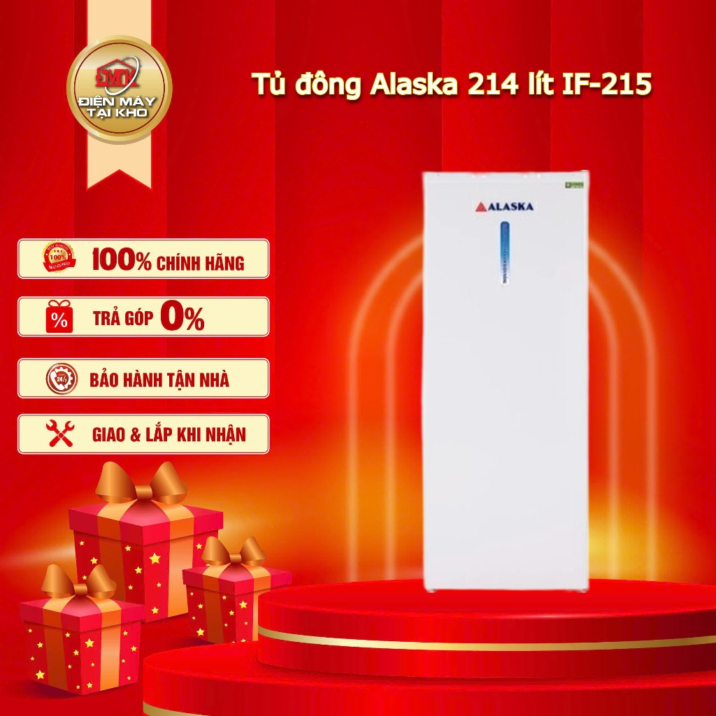 Tủ Đông Đứng Alaska 214 Lít IF 215  – 1 Cửa Đứng – Gas R600a – Tiết Kiệm Điện – Thương Hiệu Alaska