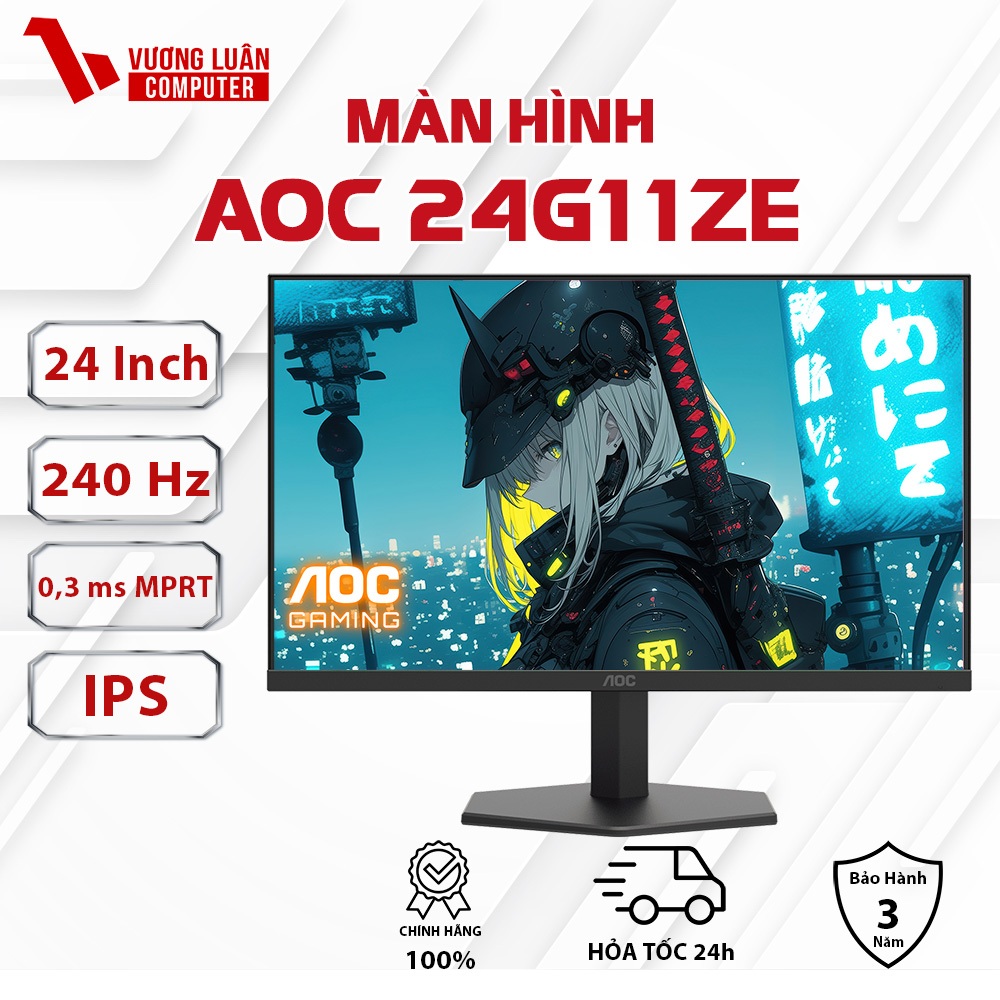 Màn hình 240Hz AOC 24G11ZE 24inch/ IPS/ 0,3ms Chính Hãng - FullVAT