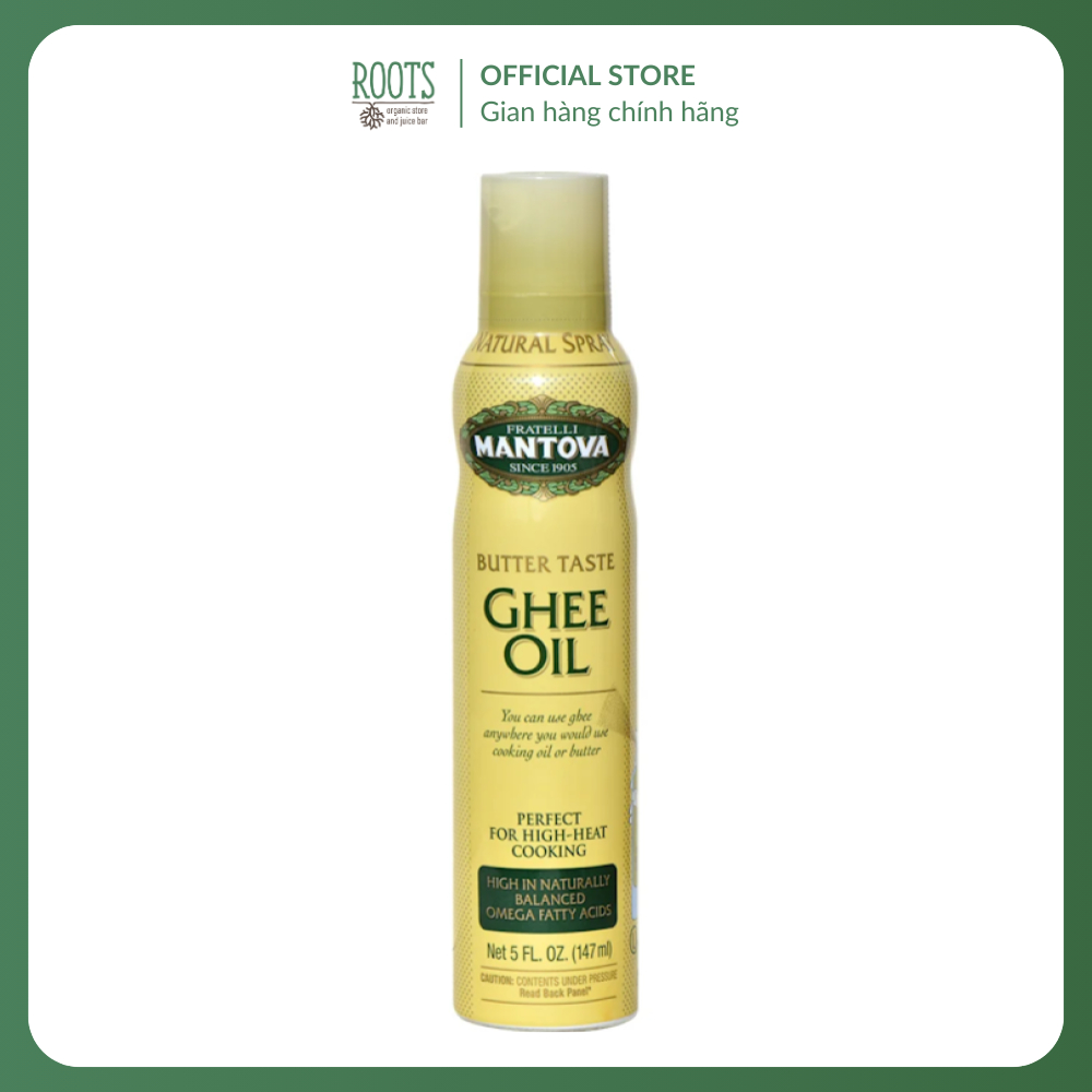 (Ship hỏa tốc) FRATELLI MANTOVA - Dầu Bơ Ghee Dạng Xịt, Butter Taste Ghee Oil Spray, High-Heat Cooki