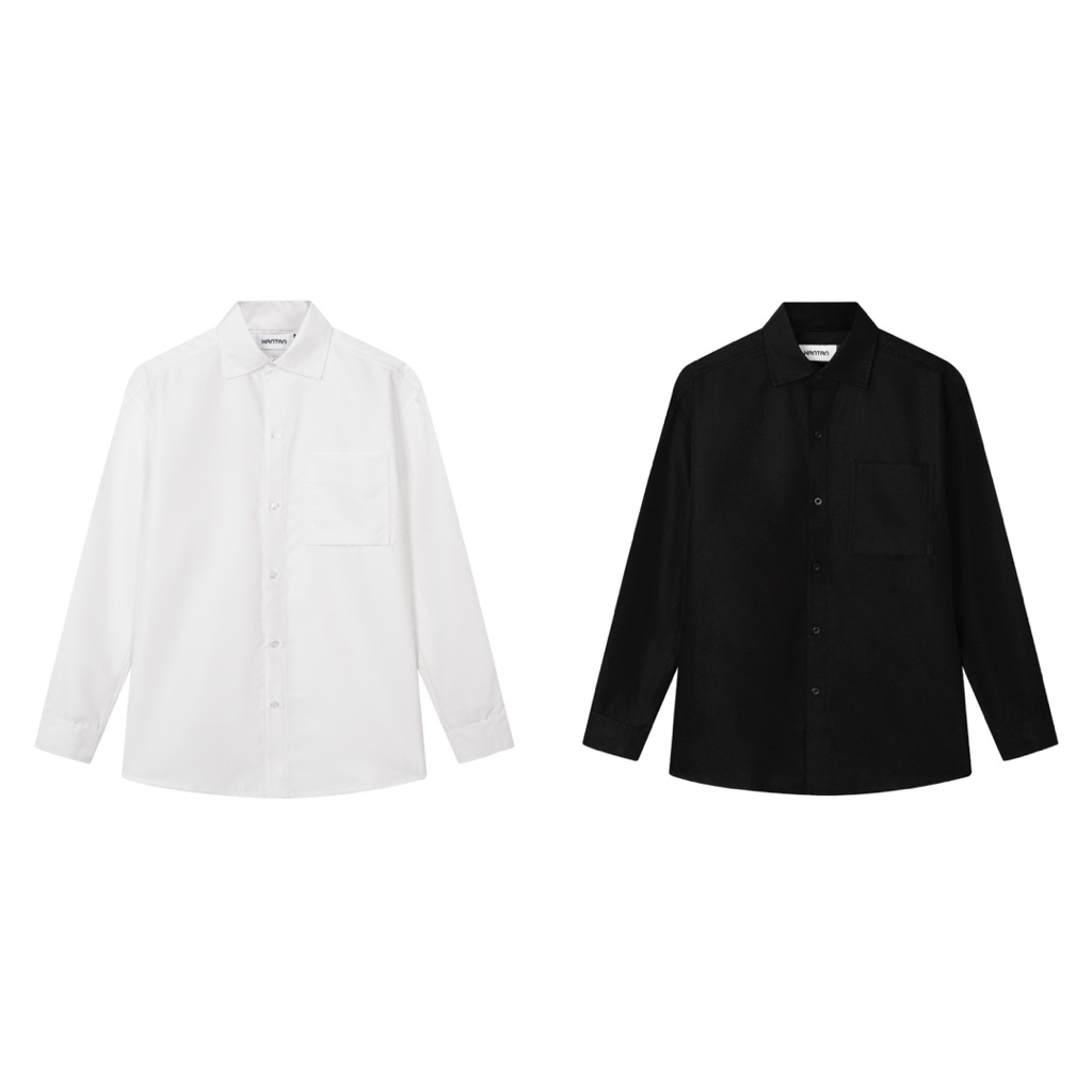 Áo sơ mi trắng basic tay dài unisex
