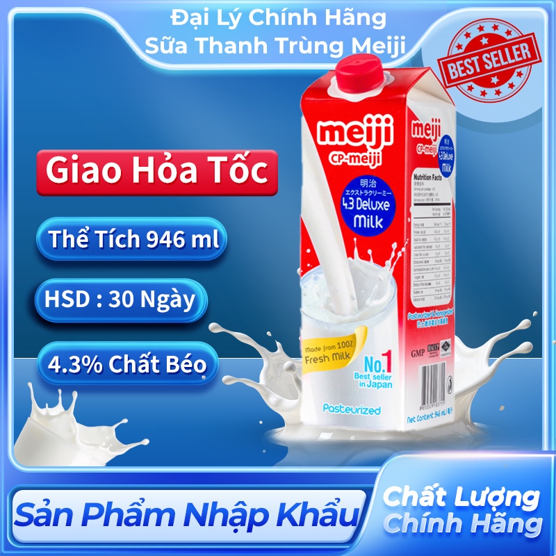 Combo Tiết Kiệm  Sữa Tươi Thanh Trùng Meiji Đỏ Khi Mua 3.5.10 Hộp Đại Lý Sữa Thanh Trùng Chính Hãng