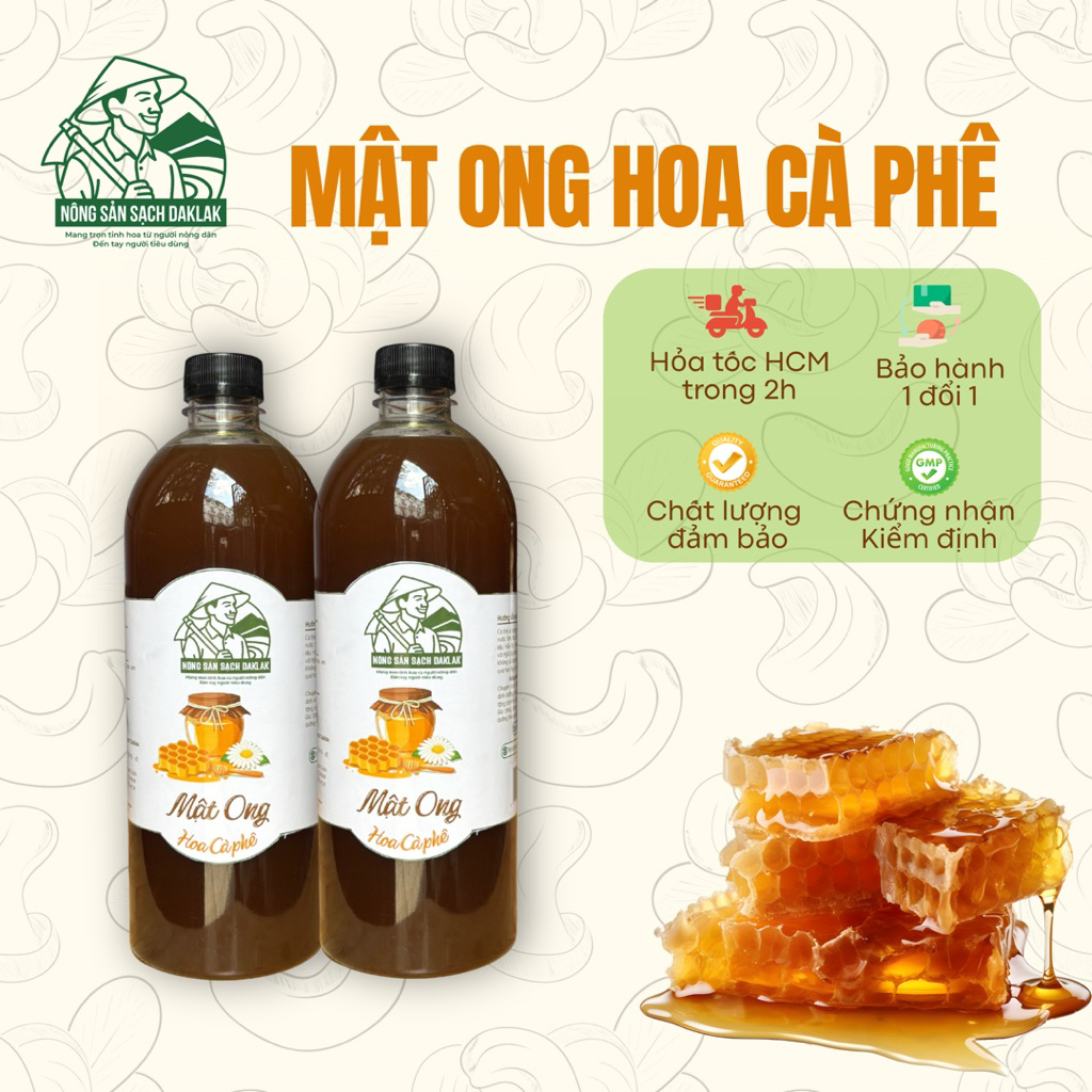 Mật ong hoa Cafe Daklak 100% Nguyên chất - Nông sản sạch Daklak (1lit)