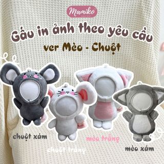   HOẢ TỐC HCM  Gấu Bông In Ảnh Theo Yêu Cầu - mẫu Mèo Chuột  đã gồm in ảnh  