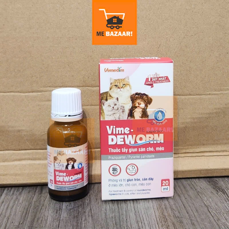 [20ml] Xổ Giun Vime Deworm cho Chó Mèo Dạng Nước Vemedim