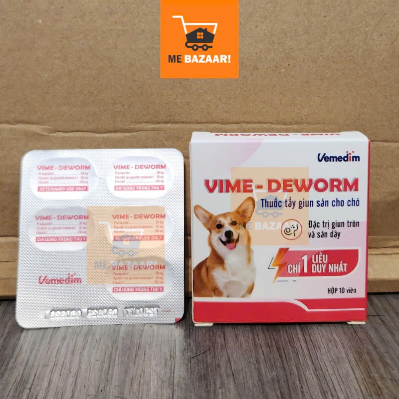 Xổ Giun Vime Deworm cho Chó Mèo Dạng Viên Vemedim