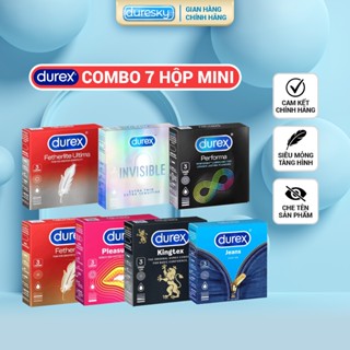 Combo 7 Hộp Bao Cao Su Durex Mini DURESKY Bao Cao Su Siêu Mỏng Kéo Dài Thời Gian Nhiều Gel Bôi Trơn