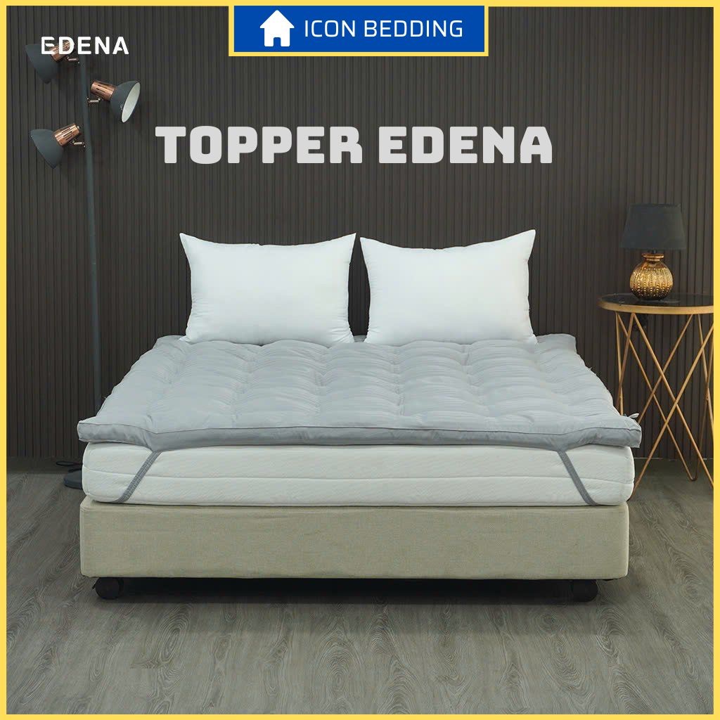 Topper Edena Làm Mềm Nệm, Tấm Tăng Tiện Ích Màu Xám By ICON-BEDDING