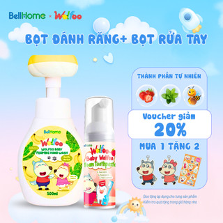 Bọt rửa tay 500ml + Kem đánh răng dạng bọt 100ml BellHome - Sạch khuẩn, Không cay, An toàn cho bé