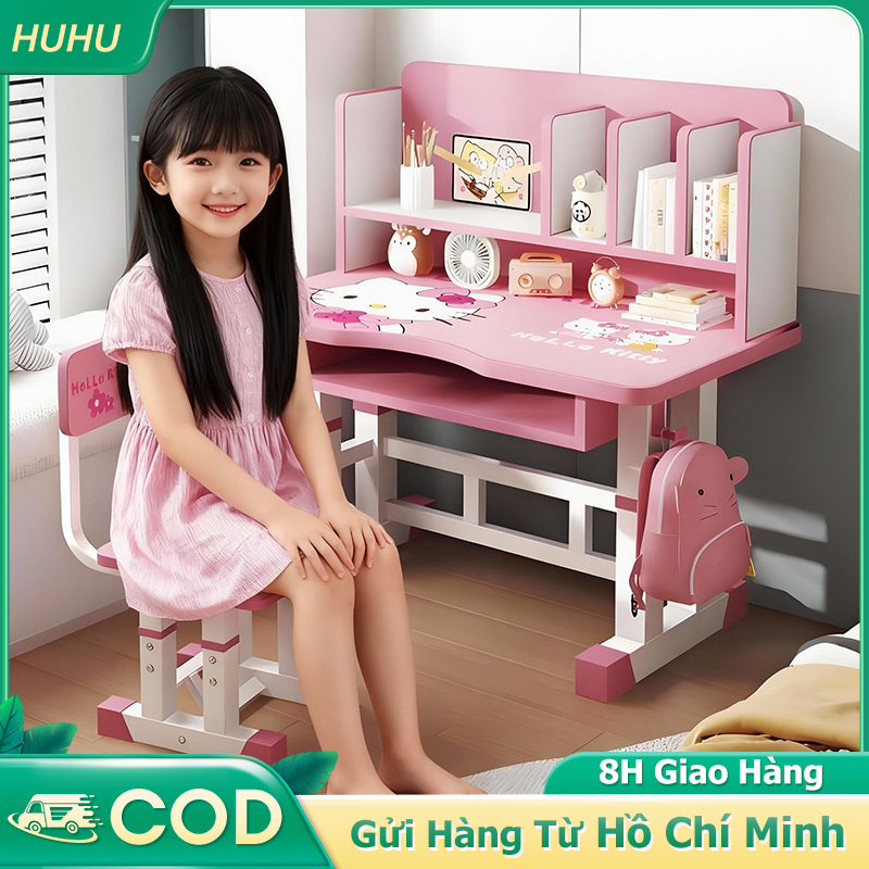 HUHU Bàn học nâng hạ mua bàn tặng ghế chống gù bảo vệ mắt tiện dụng cho mọi lứa tuổi dễ lắp ráp | BigBuy360 - bigbuy360.vn