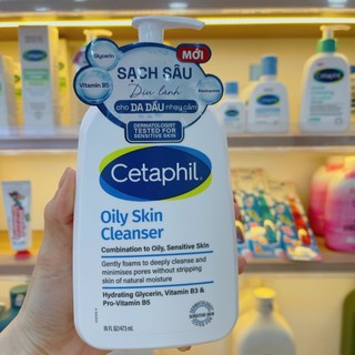  Cetaphil Sữa rửa mặt sạch sâu dịu lành Oily Skin Cleanser dành cho da dầu nhạy cảm 125ml TẶNG Khăn Giấy Ướt 