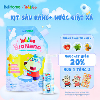 Xịt Sâu Răng 30ml + Nước Giặt Xả Bellhome 2.1kg Trà Trắng– Sạch khuẩn, thơm lâu, bảo vệ bé toàn diện