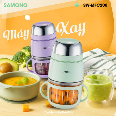 Máy xay thực phẩm mini đa năng Samono SW-MFC200, 8 lưỡi dao, dung tích 300ml, công suất 200W
