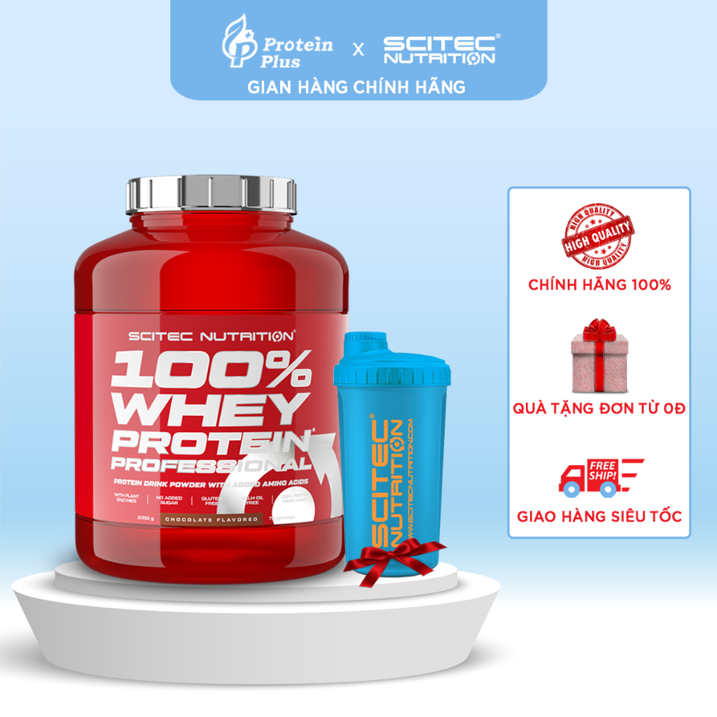Whey Protein |  100% Whey Protein Professional 2350g 78 servings chính hãng SCITEC NUTRITION