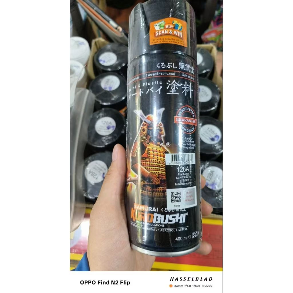 sơn xịt bóng samurai 128A màu trong mờ