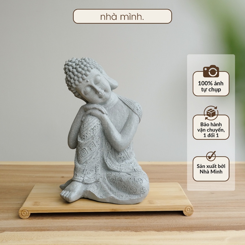 Tượng Phật An Nhiên Nhà Mình, Tượng Phật Ngủ An Nhiên, Tượng Phật Decor Bàn Làm Việc, Sân Vườn